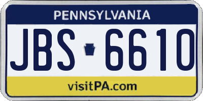 PA license plate JBS6610