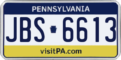 PA license plate JBS6613