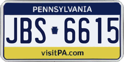 PA license plate JBS6615