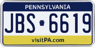 PA license plate JBS6619