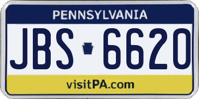 PA license plate JBS6620