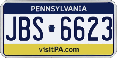 PA license plate JBS6623