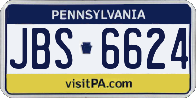 PA license plate JBS6624