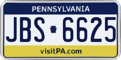 PA license plate JBS6625