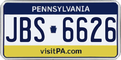 PA license plate JBS6626