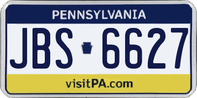 PA license plate JBS6627