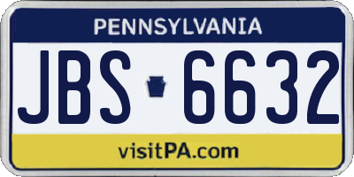 PA license plate JBS6632