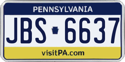PA license plate JBS6637
