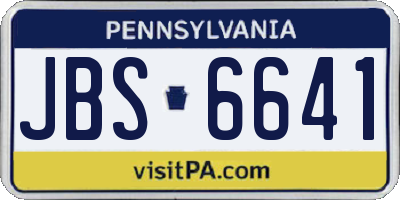 PA license plate JBS6641