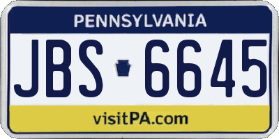 PA license plate JBS6645