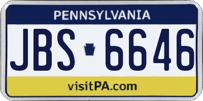 PA license plate JBS6646