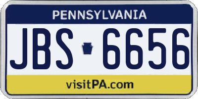 PA license plate JBS6656