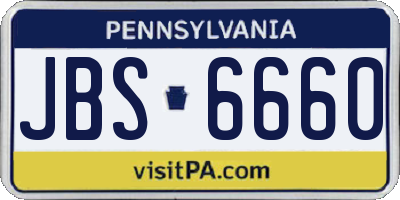 PA license plate JBS6660