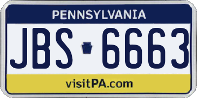 PA license plate JBS6663