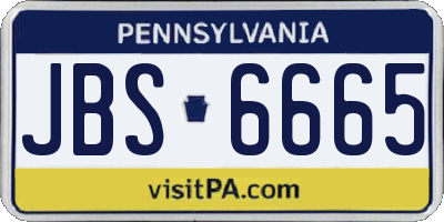 PA license plate JBS6665