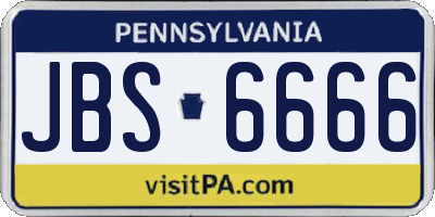 PA license plate JBS6666