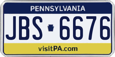 PA license plate JBS6676