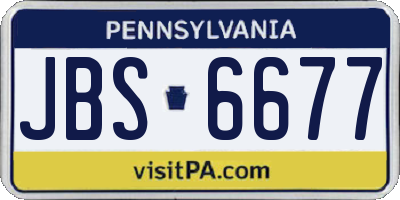PA license plate JBS6677