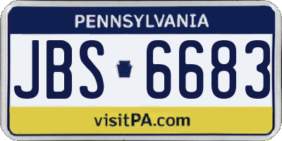 PA license plate JBS6683