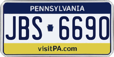 PA license plate JBS6690