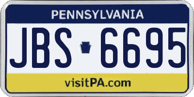 PA license plate JBS6695