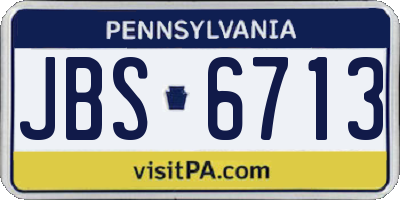 PA license plate JBS6713
