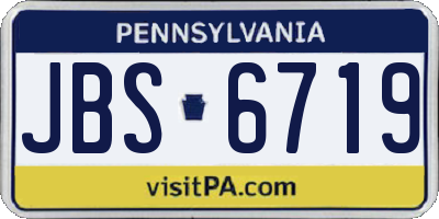 PA license plate JBS6719
