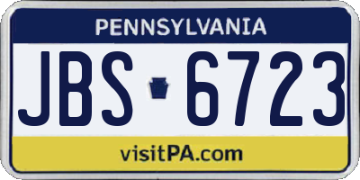 PA license plate JBS6723