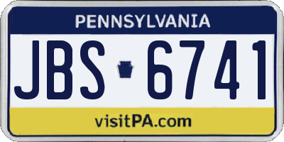 PA license plate JBS6741