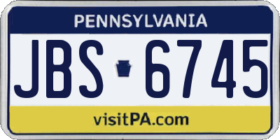 PA license plate JBS6745
