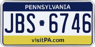 PA license plate JBS6746