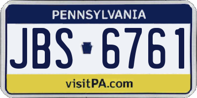 PA license plate JBS6761