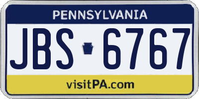 PA license plate JBS6767