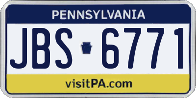 PA license plate JBS6771