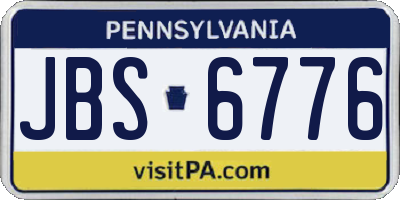 PA license plate JBS6776