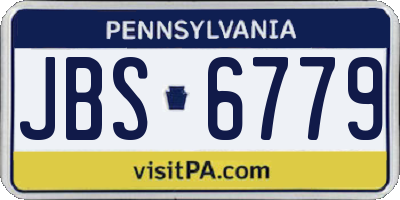 PA license plate JBS6779