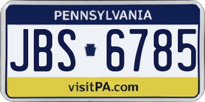 PA license plate JBS6785