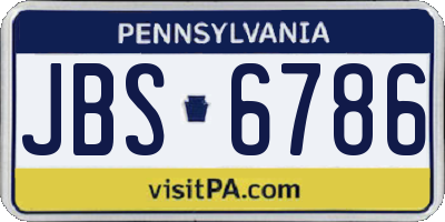 PA license plate JBS6786