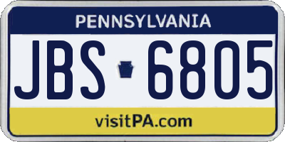 PA license plate JBS6805