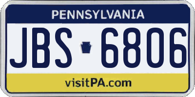 PA license plate JBS6806