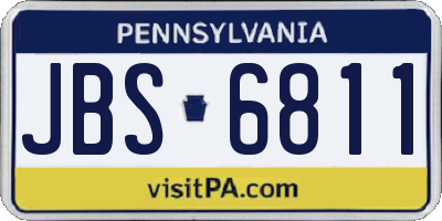 PA license plate JBS6811