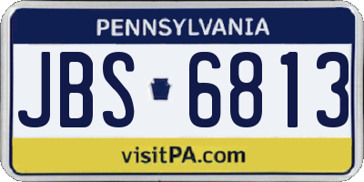 PA license plate JBS6813