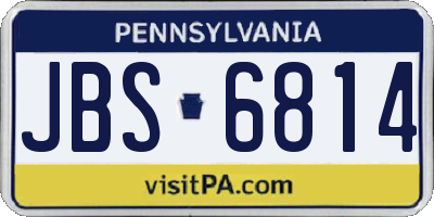 PA license plate JBS6814