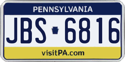 PA license plate JBS6816