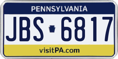 PA license plate JBS6817