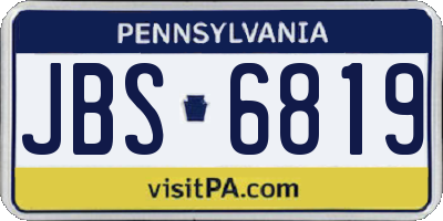 PA license plate JBS6819