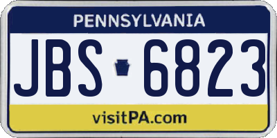 PA license plate JBS6823