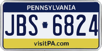 PA license plate JBS6824