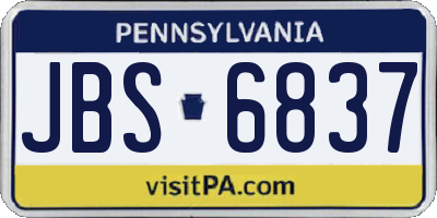 PA license plate JBS6837