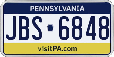 PA license plate JBS6848